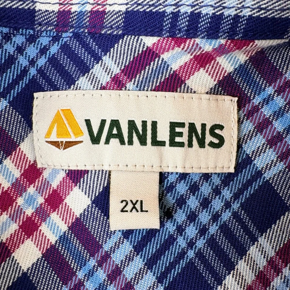 Vanlens FR2023C MNS FR Shirt Mens 2XL Blue Plaid CAT 2 Workwear EUC Industrial